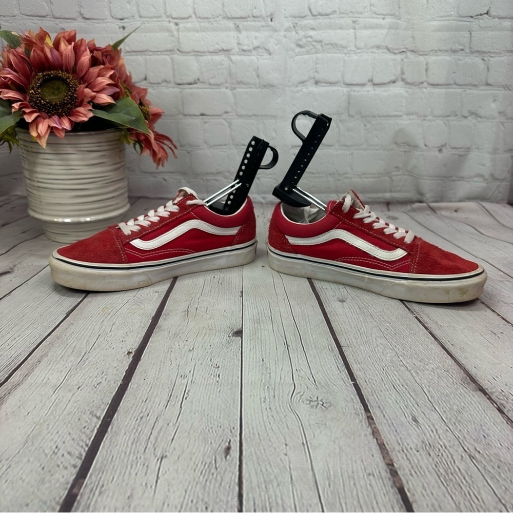 Vans old skool classic suede textile Red Sneakers unisex men 4.5 women 6 - Picture 2 of 7